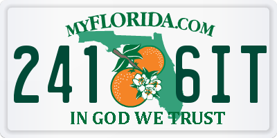 FL license plate 2416IT