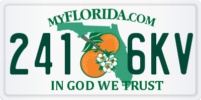 FL license plate 2416KV