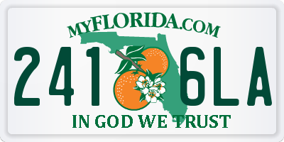 FL license plate 2416LA