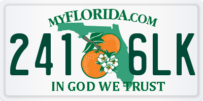 FL license plate 2416LK