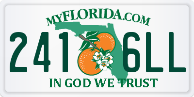 FL license plate 2416LL