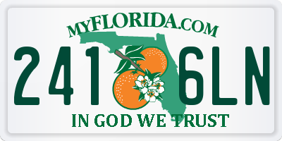 FL license plate 2416LN