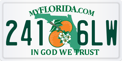FL license plate 2416LW