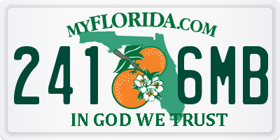 FL license plate 2416MB
