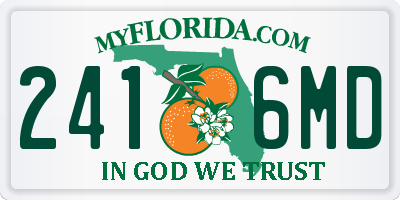 FL license plate 2416MD
