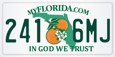 FL license plate 2416MJ