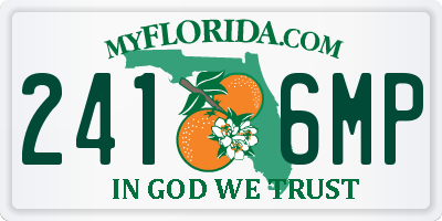 FL license plate 2416MP