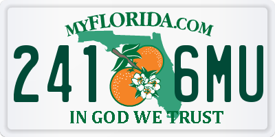 FL license plate 2416MU
