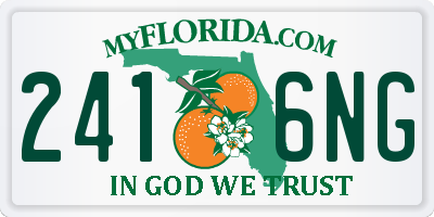 FL license plate 2416NG