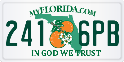 FL license plate 2416PB