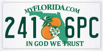 FL license plate 2416PC