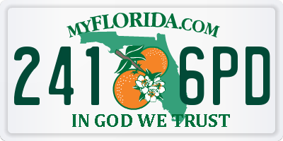 FL license plate 2416PD