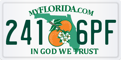 FL license plate 2416PF