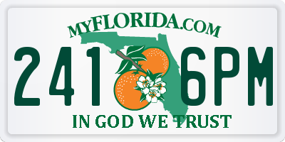 FL license plate 2416PM
