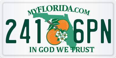 FL license plate 2416PN