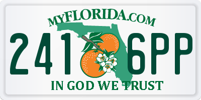 FL license plate 2416PP