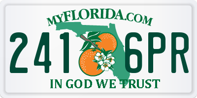 FL license plate 2416PR