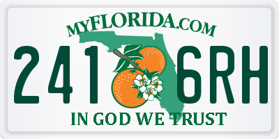 FL license plate 2416RH