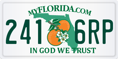FL license plate 2416RP