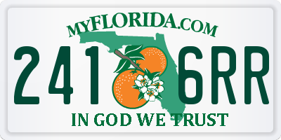 FL license plate 2416RR