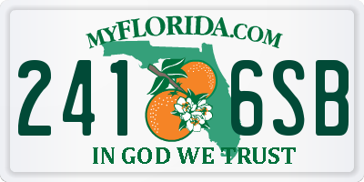 FL license plate 2416SB