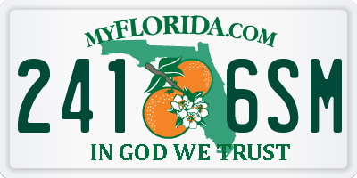 FL license plate 2416SM