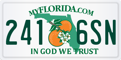 FL license plate 2416SN