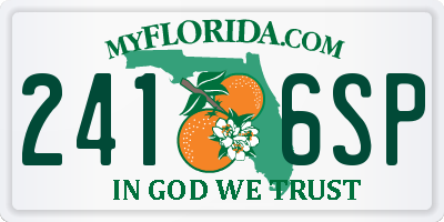 FL license plate 2416SP