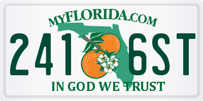 FL license plate 2416ST