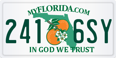 FL license plate 2416SY