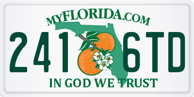 FL license plate 2416TD