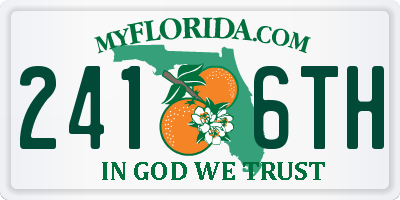 FL license plate 2416TH
