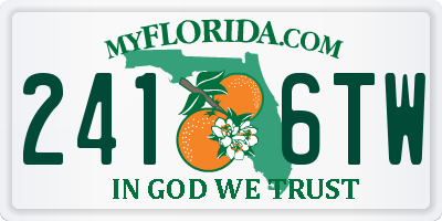 FL license plate 2416TW