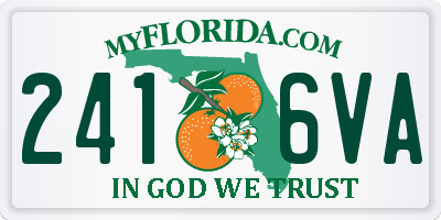 FL license plate 2416VA