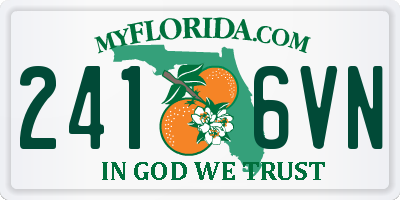 FL license plate 2416VN