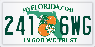FL license plate 2416WG
