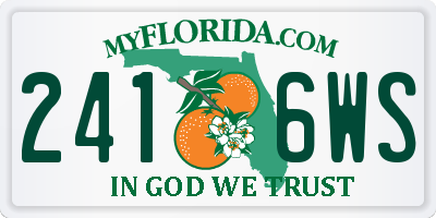 FL license plate 2416WS