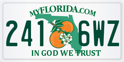 FL license plate 2416WZ