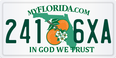 FL license plate 2416XA