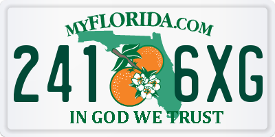 FL license plate 2416XG