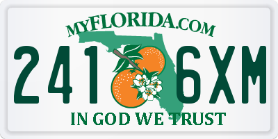 FL license plate 2416XM