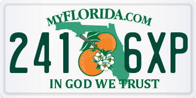 FL license plate 2416XP