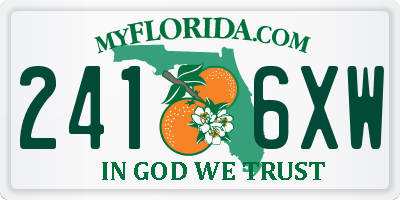FL license plate 2416XW