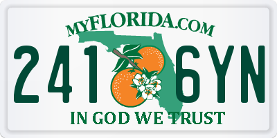 FL license plate 2416YN