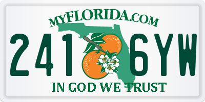 FL license plate 2416YW