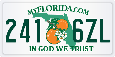 FL license plate 2416ZL
