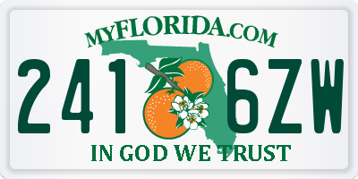 FL license plate 2416ZW