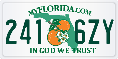 FL license plate 2416ZY