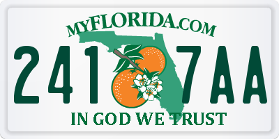 FL license plate 2417AA