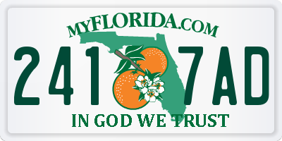 FL license plate 2417AD